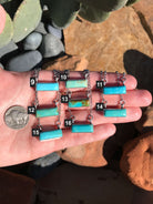 The Petite Turquoise Bar Necklaces-Necklaces-Calli Co., Turquoise and Silver Jewelry, Native American Handmade, Zuni Tribe, Navajo Tribe, Brock Texas