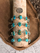 The Brookside 5 Stone Link Bracelets-Bracelets & Cuffs-Calli Co., Turquoise and Silver Jewelry, Native American Handmade, Zuni Tribe, Navajo Tribe, Brock Texas