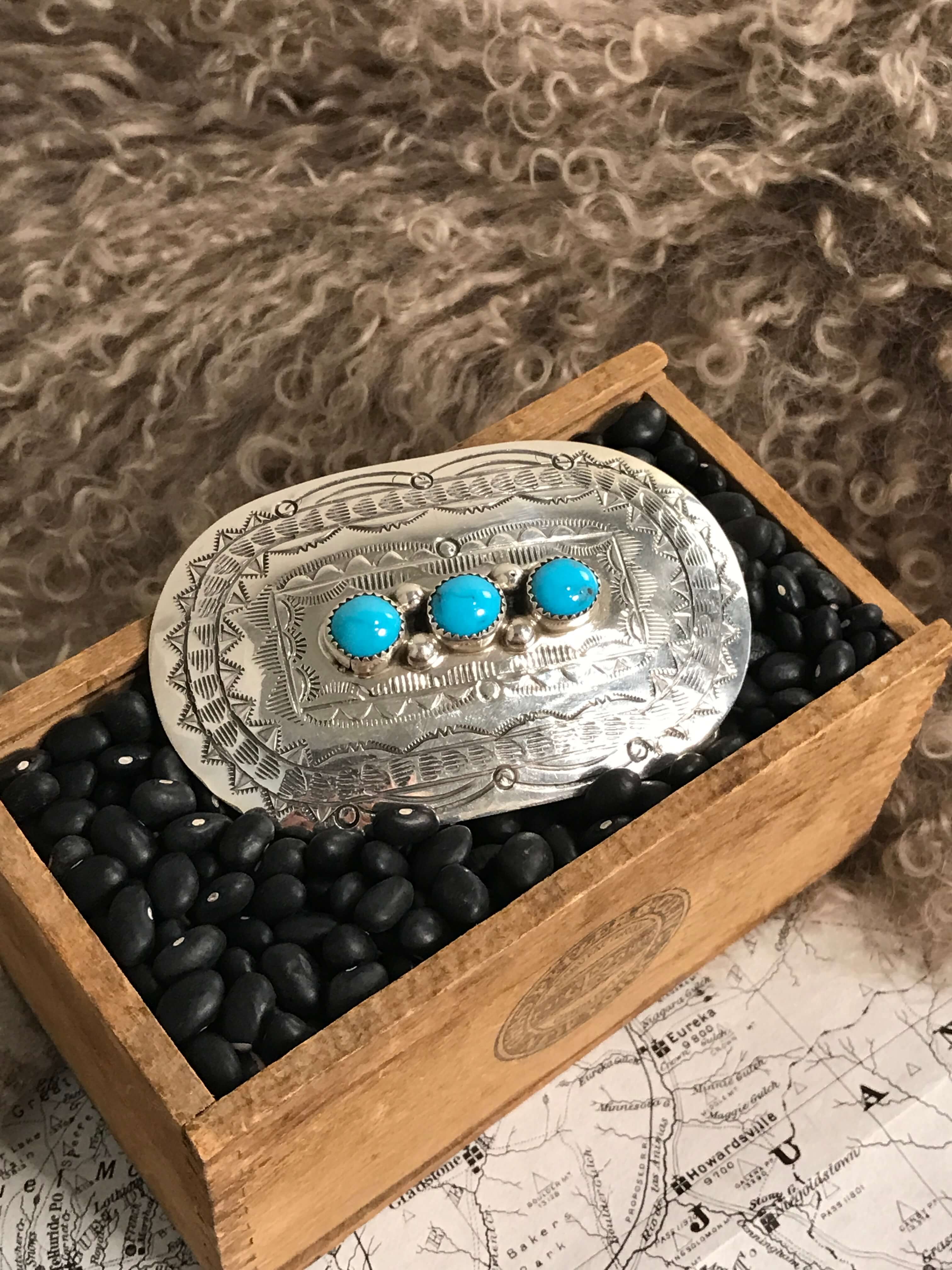 The Rigby Turquoise Belt Buckle-Belt Buckles-Calli Co., Turquoise and Silver Jewelry, Native American Handmade, Zuni Tribe, Navajo Tribe, Brock Texas