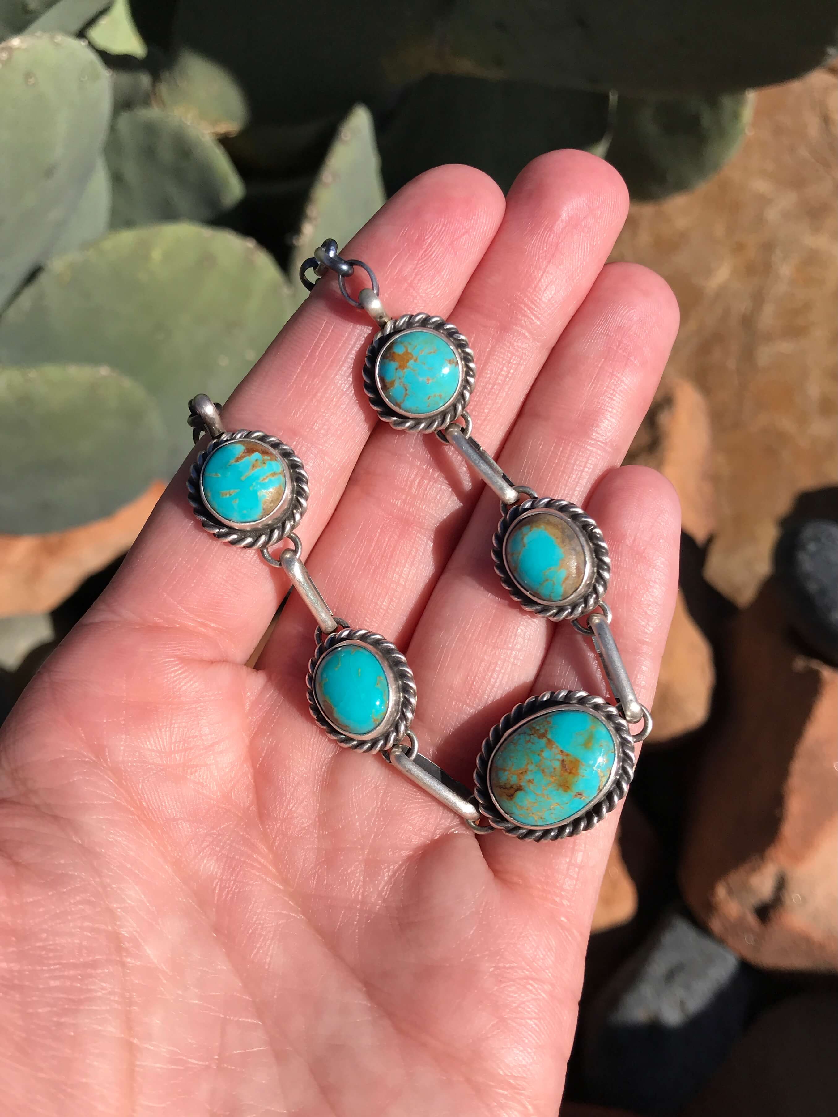 The Lulu Necklace, 18-Necklaces-Calli Co., Turquoise and Silver Jewelry, Native American Handmade, Zuni Tribe, Navajo Tribe, Brock Texas