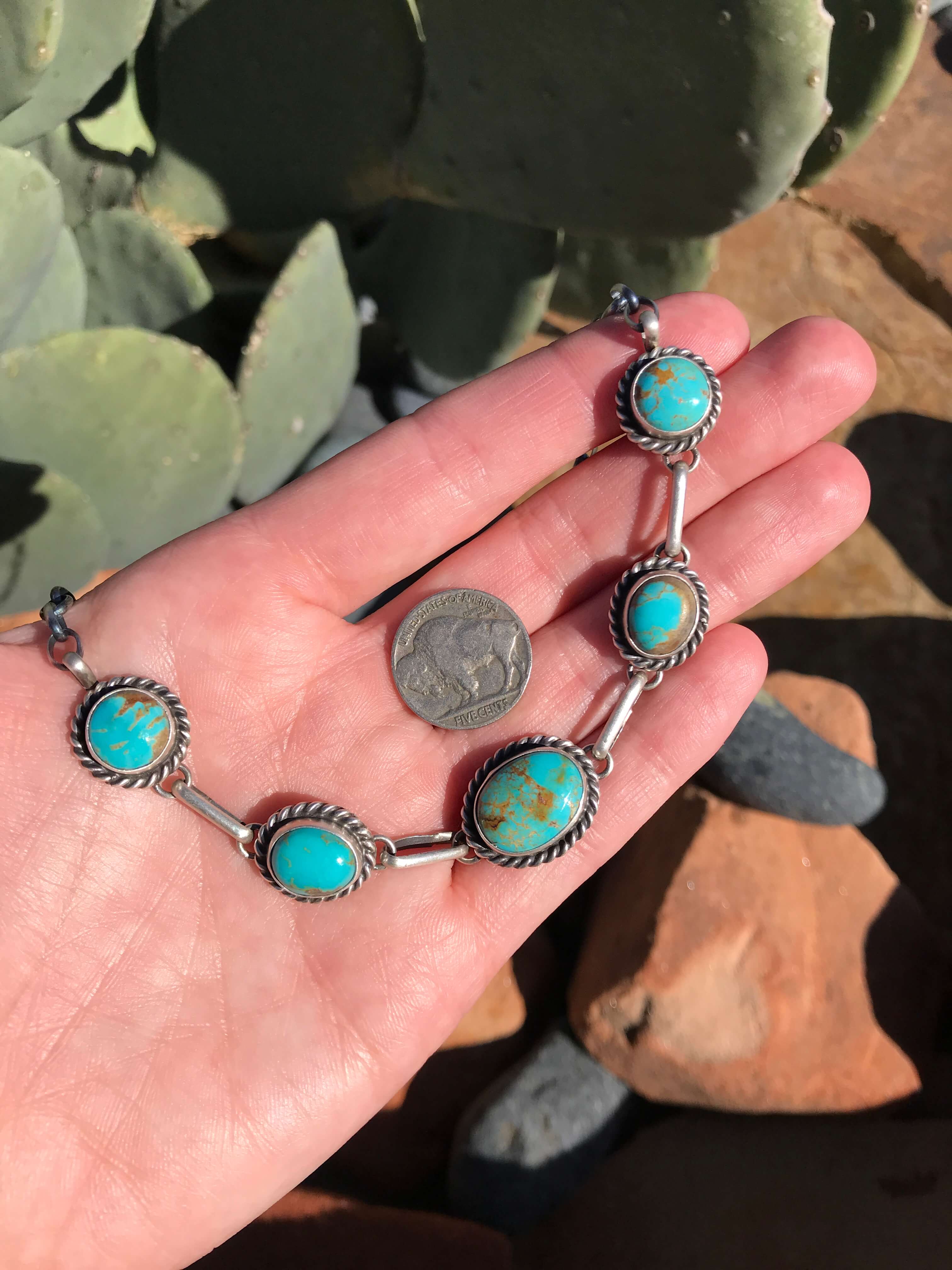 The Lulu Necklace, 18-Necklaces-Calli Co., Turquoise and Silver Jewelry, Native American Handmade, Zuni Tribe, Navajo Tribe, Brock Texas