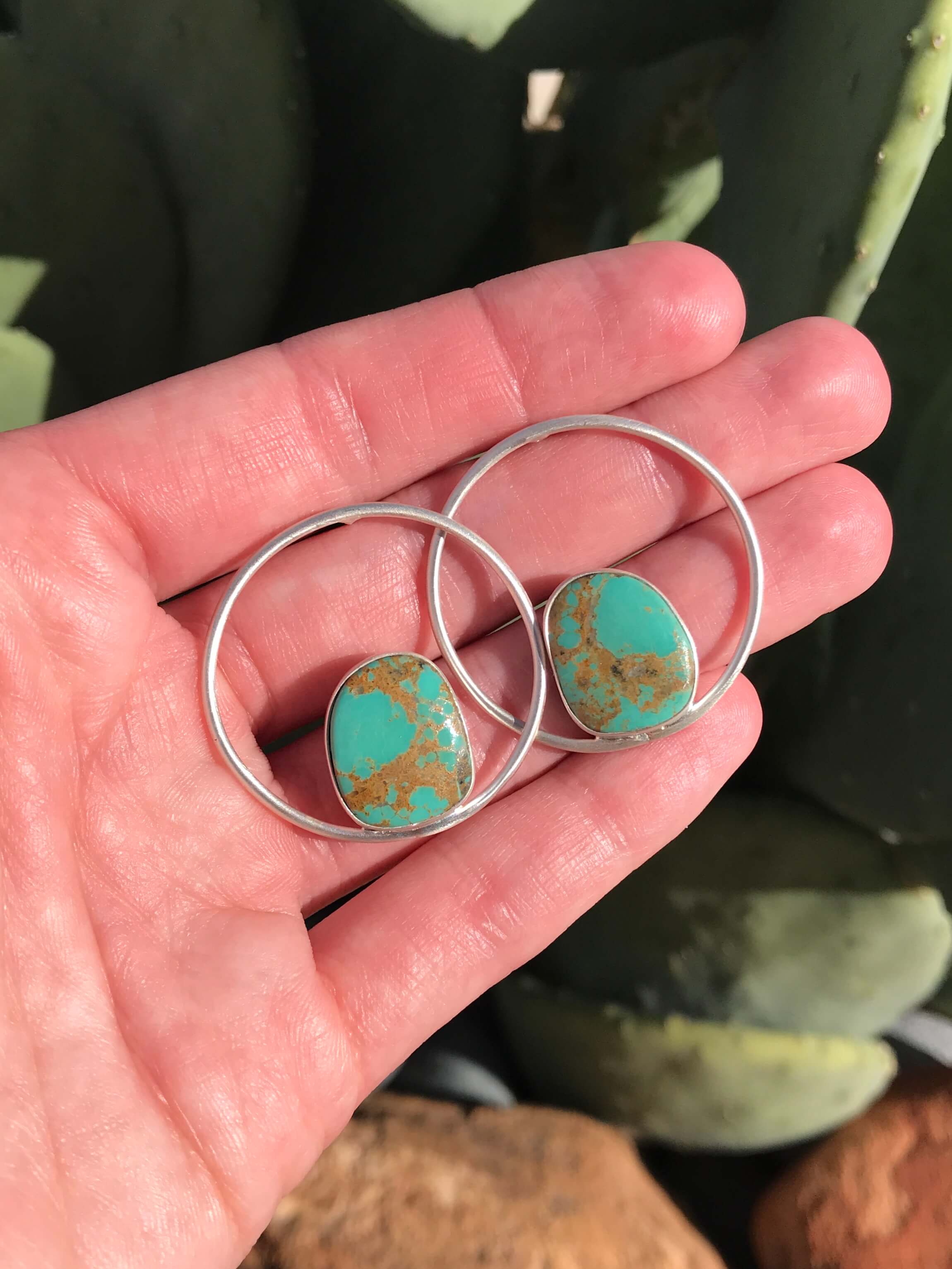 The Texon Turquoise Hoop Earrings, 12 – Calli Co.