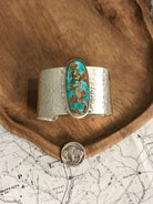 The Belle River Royston Turquoise Cuff, 3-Bracelets & Cuffs-Calli Co., Turquoise and Silver Jewelry, Native American Handmade, Zuni Tribe, Navajo Tribe, Brock Texas