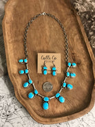The Elliot Turquoise Statement Necklace Set-Necklaces-Calli Co., Turquoise and Silver Jewelry, Native American Handmade, Zuni Tribe, Navajo Tribe, Brock Texas