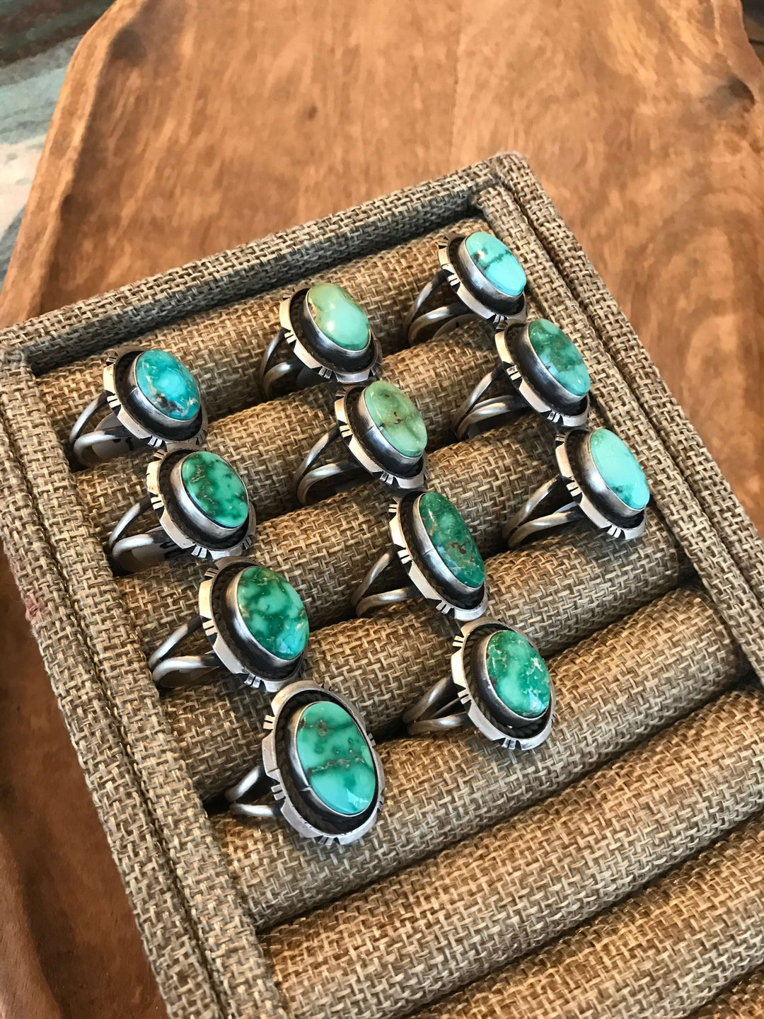 The Gakona Turquoise Rings-Rings-Calli Co., Turquoise and Silver Jewelry, Native American Handmade, Zuni Tribe, Navajo Tribe, Brock Texas