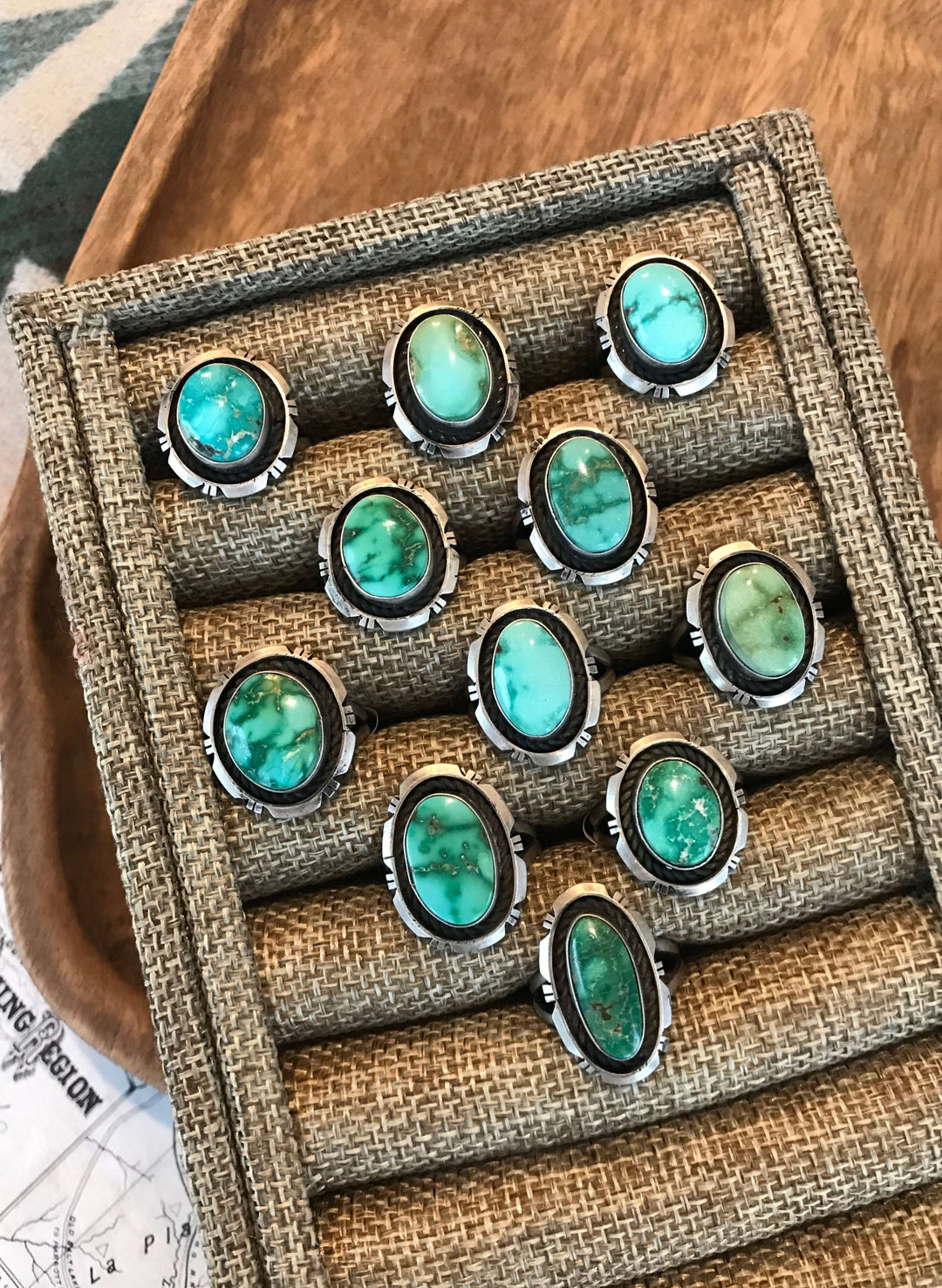 The Gakona Turquoise Rings-Rings-Calli Co., Turquoise and Silver Jewelry, Native American Handmade, Zuni Tribe, Navajo Tribe, Brock Texas