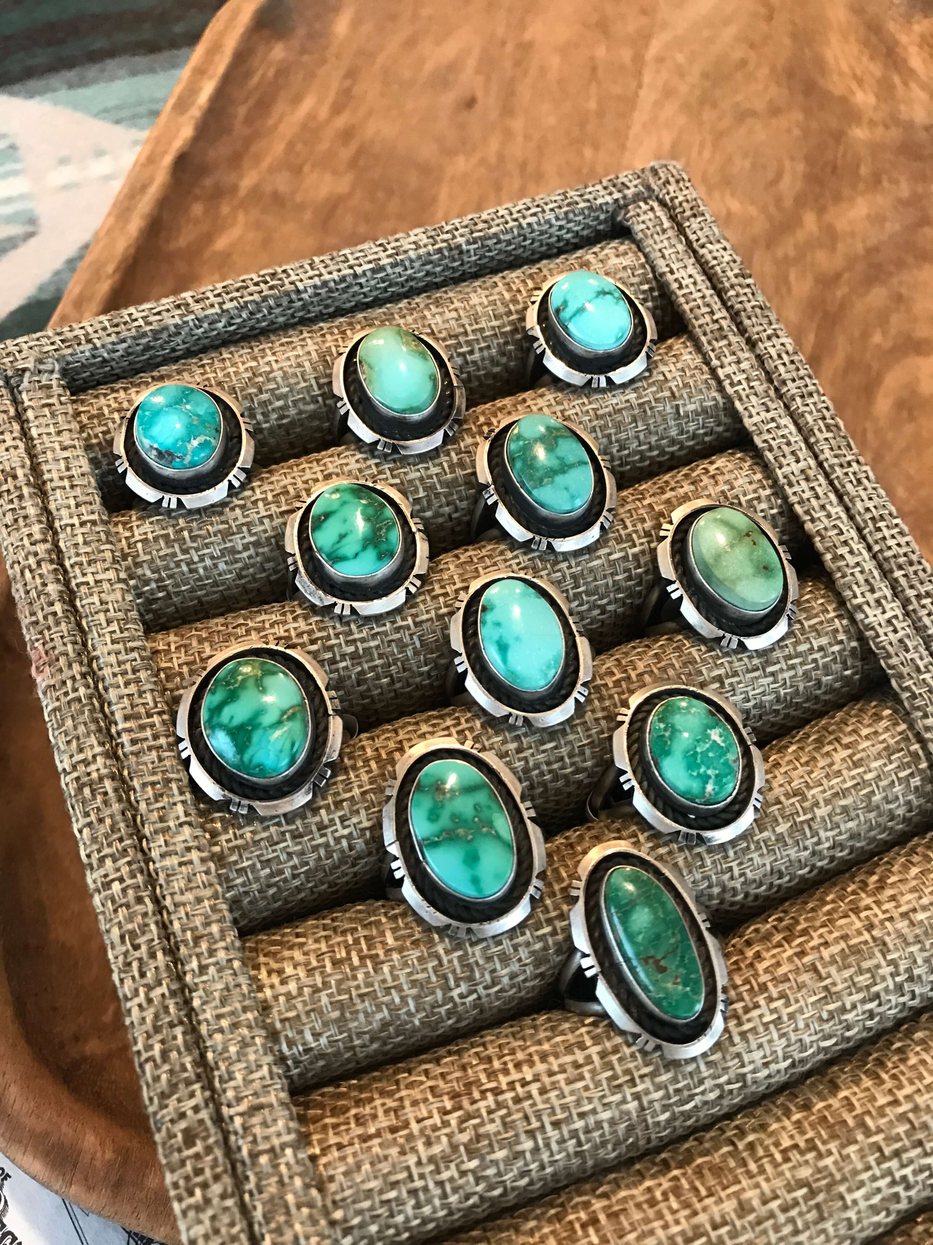 The Gakona Turquoise Rings-Rings-Calli Co., Turquoise and Silver Jewelry, Native American Handmade, Zuni Tribe, Navajo Tribe, Brock Texas