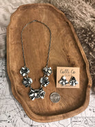 The Piamonte Statement Necklace Set-Necklaces-Calli Co., Turquoise and Silver Jewelry, Native American Handmade, Zuni Tribe, Navajo Tribe, Brock Texas