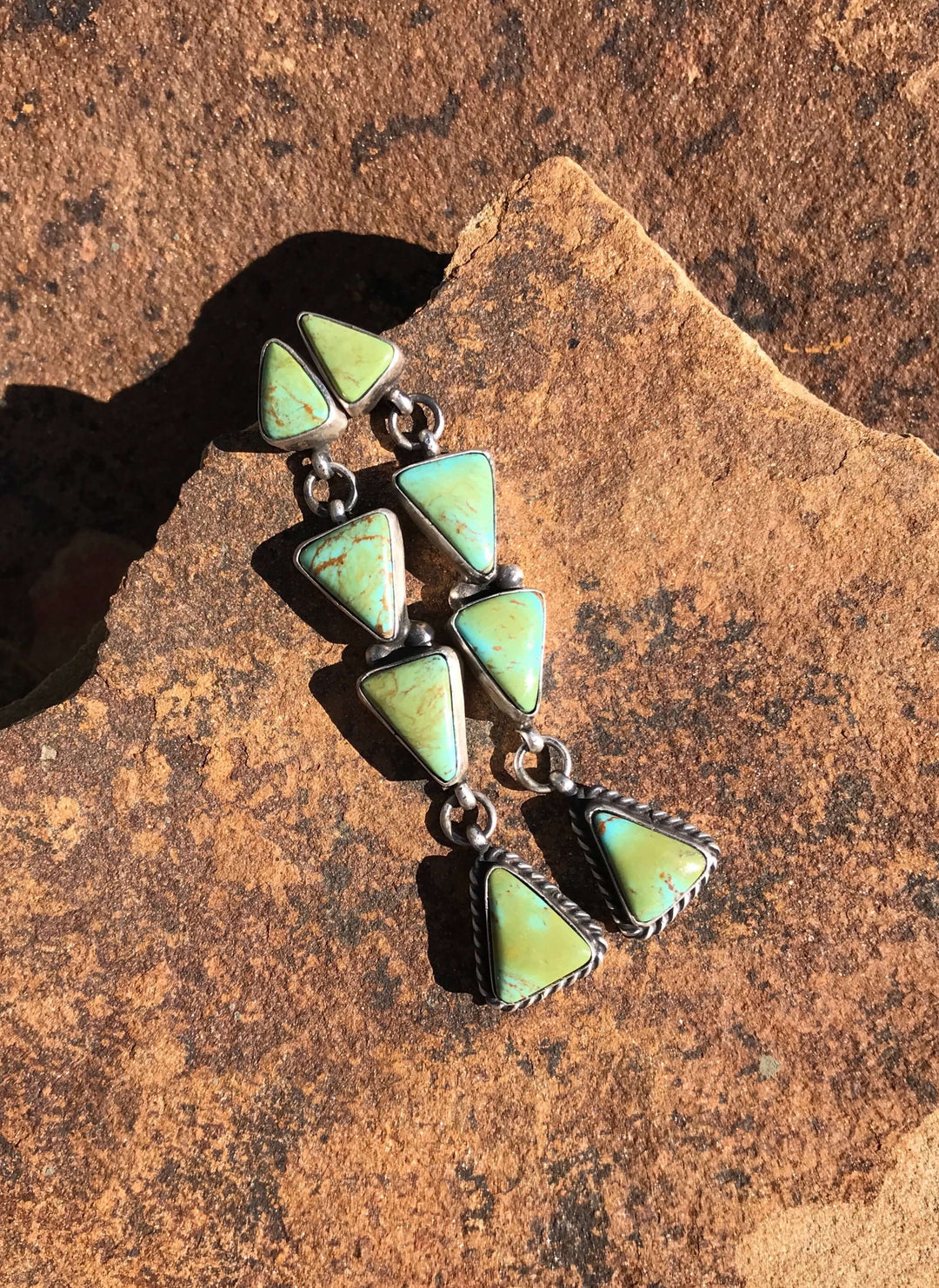 The Echo Lake Turquoise Earrings, 5-Earrings-Calli Co., Turquoise and Silver Jewelry, Native American Handmade, Zuni Tribe, Navajo Tribe, Brock Texas
