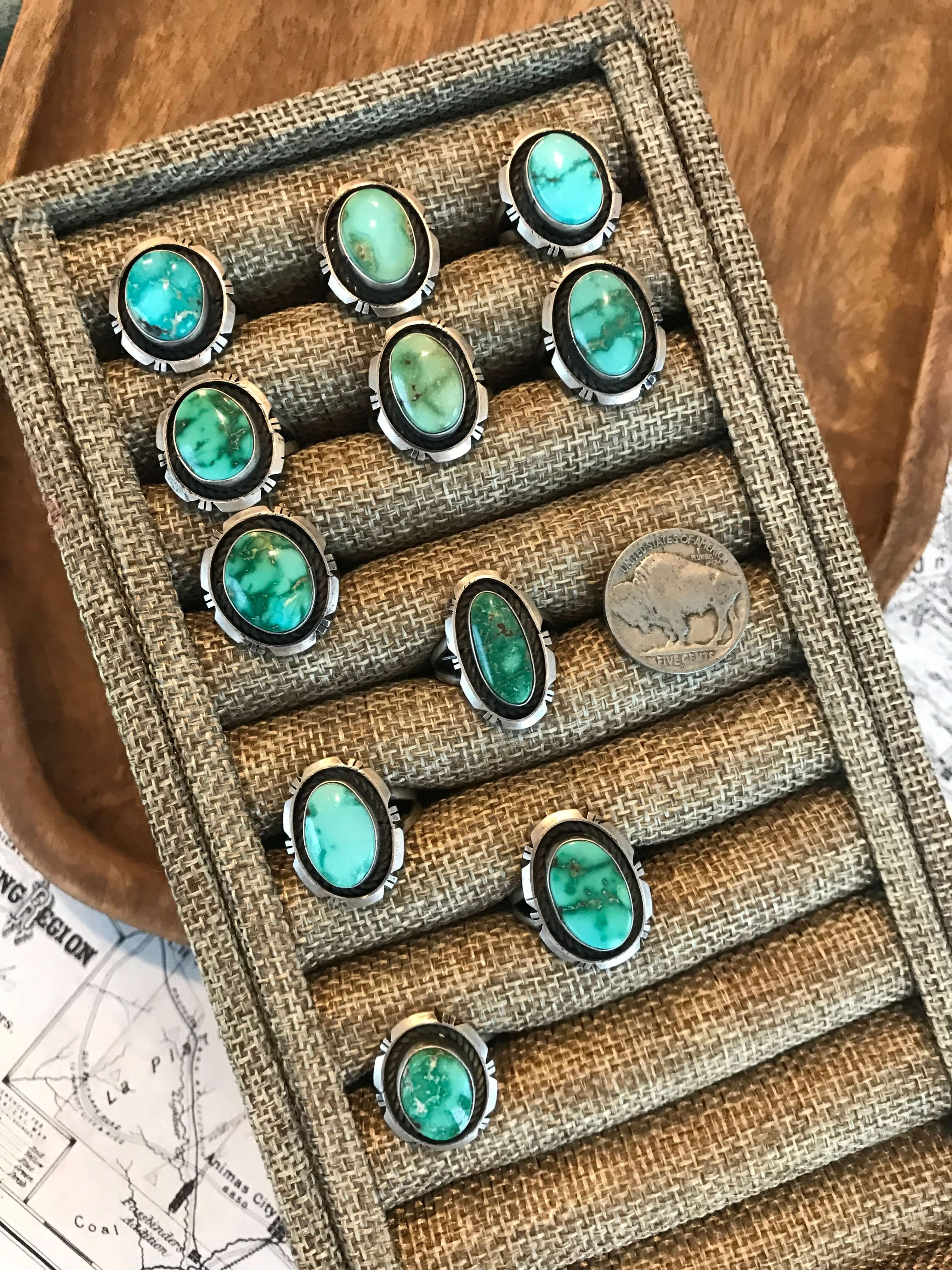 The Gakona Turquoise Rings-Rings-Calli Co., Turquoise and Silver Jewelry, Native American Handmade, Zuni Tribe, Navajo Tribe, Brock Texas