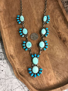 The Montage Turquoise Statement Necklace Set-Necklaces-Calli Co., Turquoise and Silver Jewelry, Native American Handmade, Zuni Tribe, Navajo Tribe, Brock Texas