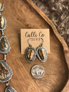 The Gundy Turquoise Lariat Necklace Set-Necklaces-Calli Co., Turquoise and Silver Jewelry, Native American Handmade, Zuni Tribe, Navajo Tribe, Brock Texas