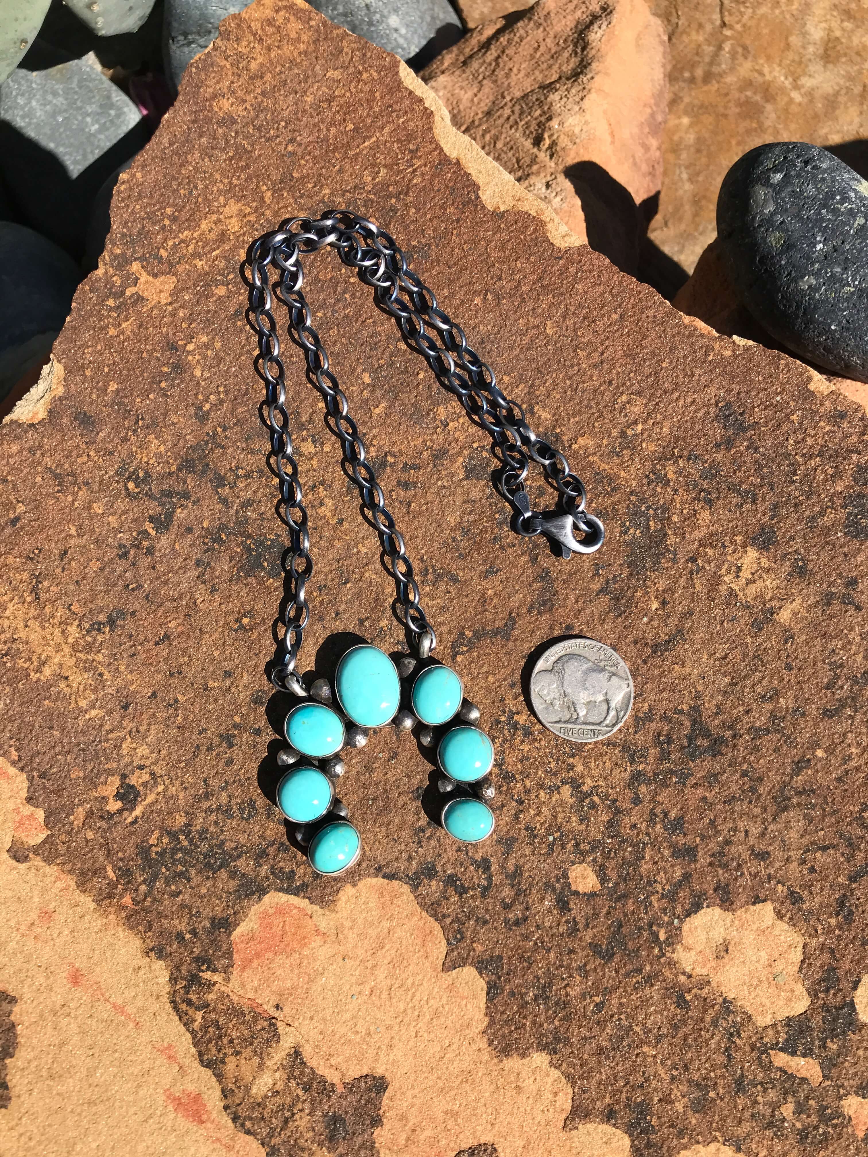 The Naja Necklace, 1-Necklaces-Calli Co., Turquoise and Silver Jewelry, Native American Handmade, Zuni Tribe, Navajo Tribe, Brock Texas