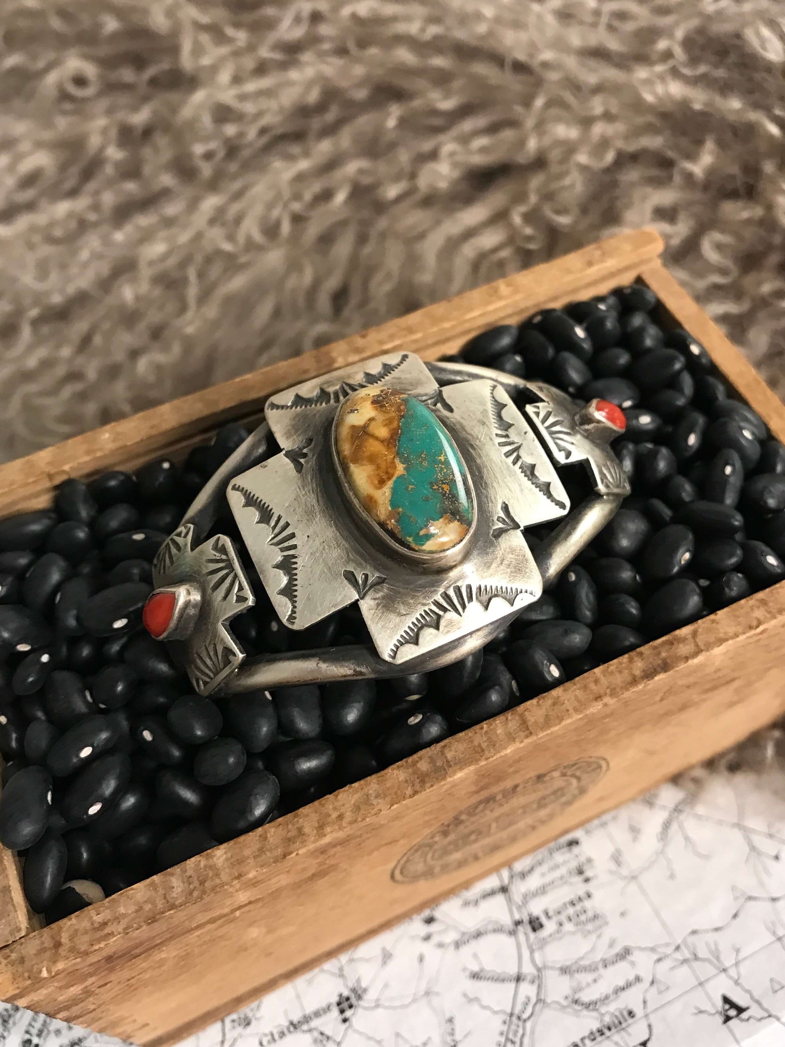 The Braxton Cuff-Bracelets & Cuffs-Calli Co., Turquoise and Silver Jewelry, Native American Handmade, Zuni Tribe, Navajo Tribe, Brock Texas