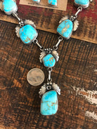 The Breslin Lariat Necklace Set-Necklaces-Calli Co., Turquoise and Silver Jewelry, Native American Handmade, Zuni Tribe, Navajo Tribe, Brock Texas