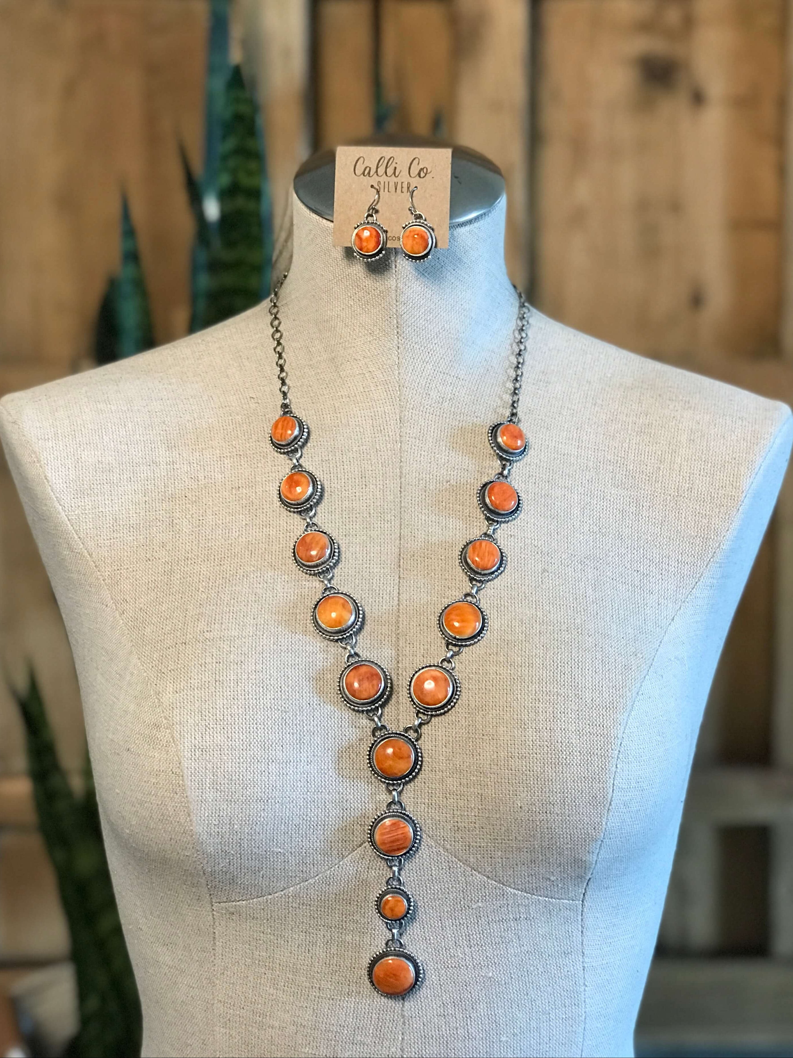 The Brighton Lariat Necklace Set-Necklaces-Calli Co., Turquoise and Silver Jewelry, Native American Handmade, Zuni Tribe, Navajo Tribe, Brock Texas