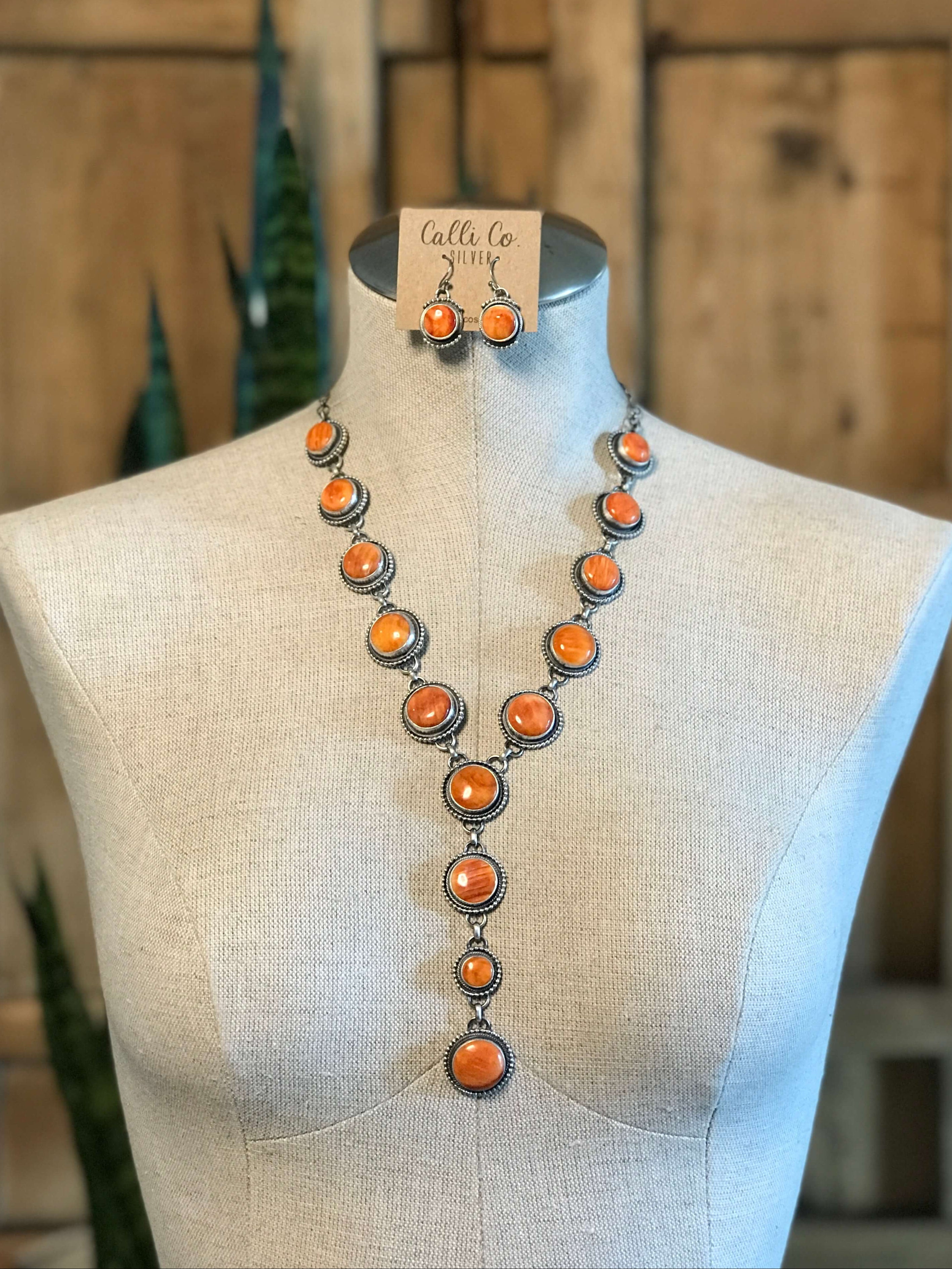 The Brighton Lariat Necklace Set-Necklaces-Calli Co., Turquoise and Silver Jewelry, Native American Handmade, Zuni Tribe, Navajo Tribe, Brock Texas