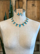 The Elliot Turquoise Statement Necklace Set-Necklaces-Calli Co., Turquoise and Silver Jewelry, Native American Handmade, Zuni Tribe, Navajo Tribe, Brock Texas