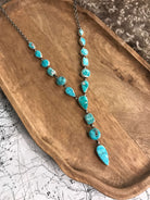 The Drummond Lariat Necklace-Necklaces-Calli Co., Turquoise and Silver Jewelry, Native American Handmade, Zuni Tribe, Navajo Tribe, Brock Texas