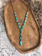 The Drummond Lariat Necklace-Necklaces-Calli Co., Turquoise and Silver Jewelry, Native American Handmade, Zuni Tribe, Navajo Tribe, Brock Texas