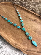 The Drummond Lariat Necklace-Necklaces-Calli Co., Turquoise and Silver Jewelry, Native American Handmade, Zuni Tribe, Navajo Tribe, Brock Texas