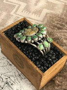 The Pine River Turquoise Cuff-Bracelets & Cuffs-Calli Co., Turquoise and Silver Jewelry, Native American Handmade, Zuni Tribe, Navajo Tribe, Brock Texas