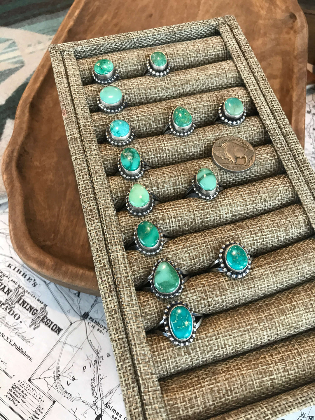 The Bristow Turquoise Rings-Rings-Calli Co., Turquoise and Silver Jewelry, Native American Handmade, Zuni Tribe, Navajo Tribe, Brock Texas