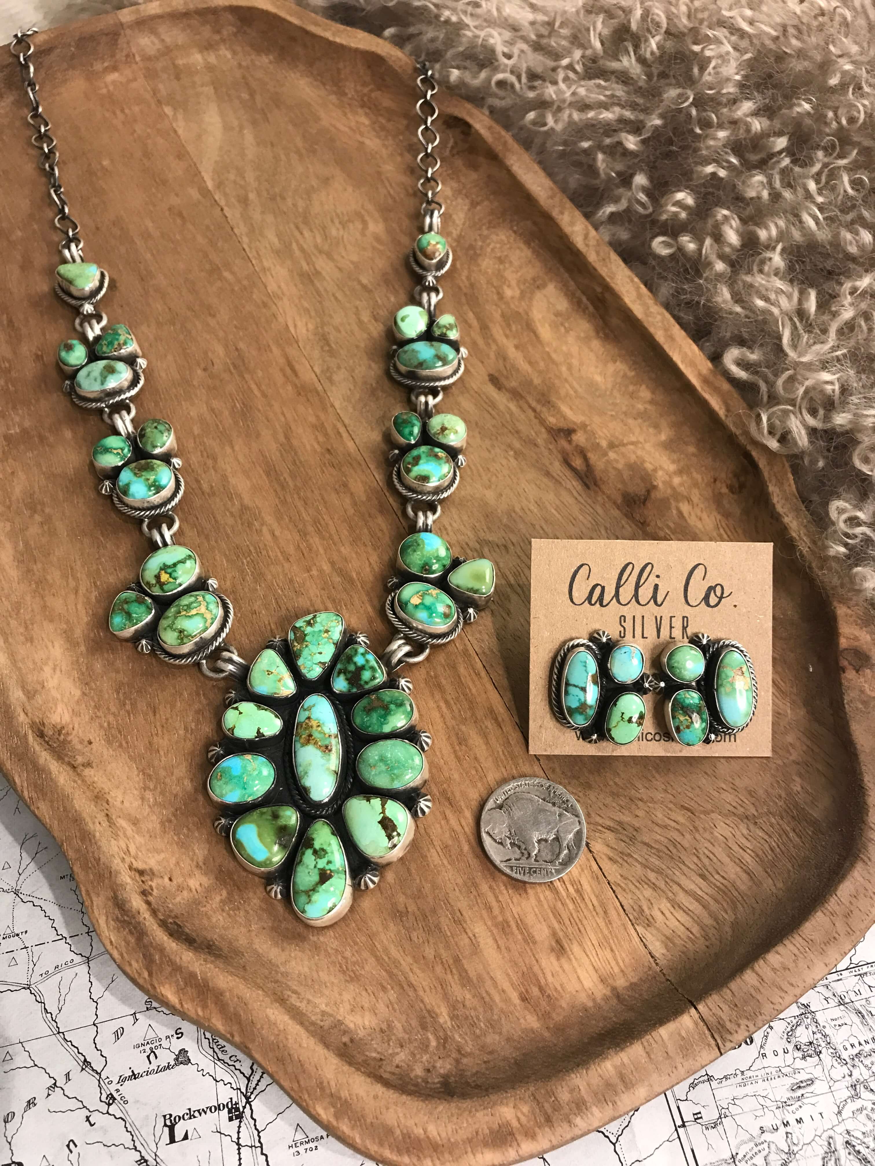Navajo Handmade Turquoise Statement Necklace | Calli Co Silver