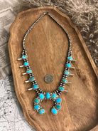 The Dubois Squash Blossom Necklace Set-Necklaces-Calli Co., Turquoise and Silver Jewelry, Native American Handmade, Zuni Tribe, Navajo Tribe, Brock Texas