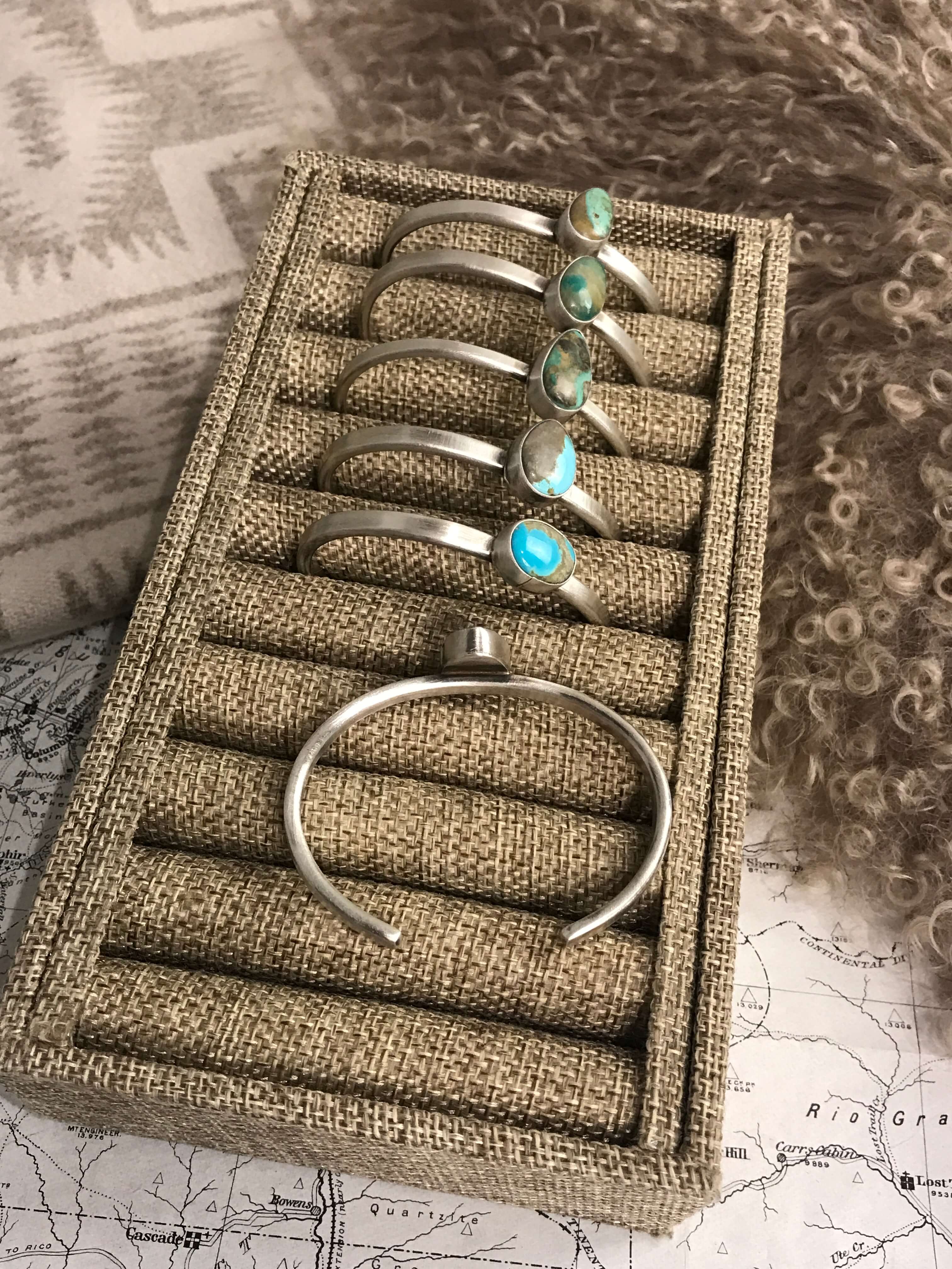 The Lilah Cuffs-Bracelets & Cuffs-Calli Co., Turquoise and Silver Jewelry, Native American Handmade, Zuni Tribe, Navajo Tribe, Brock Texas
