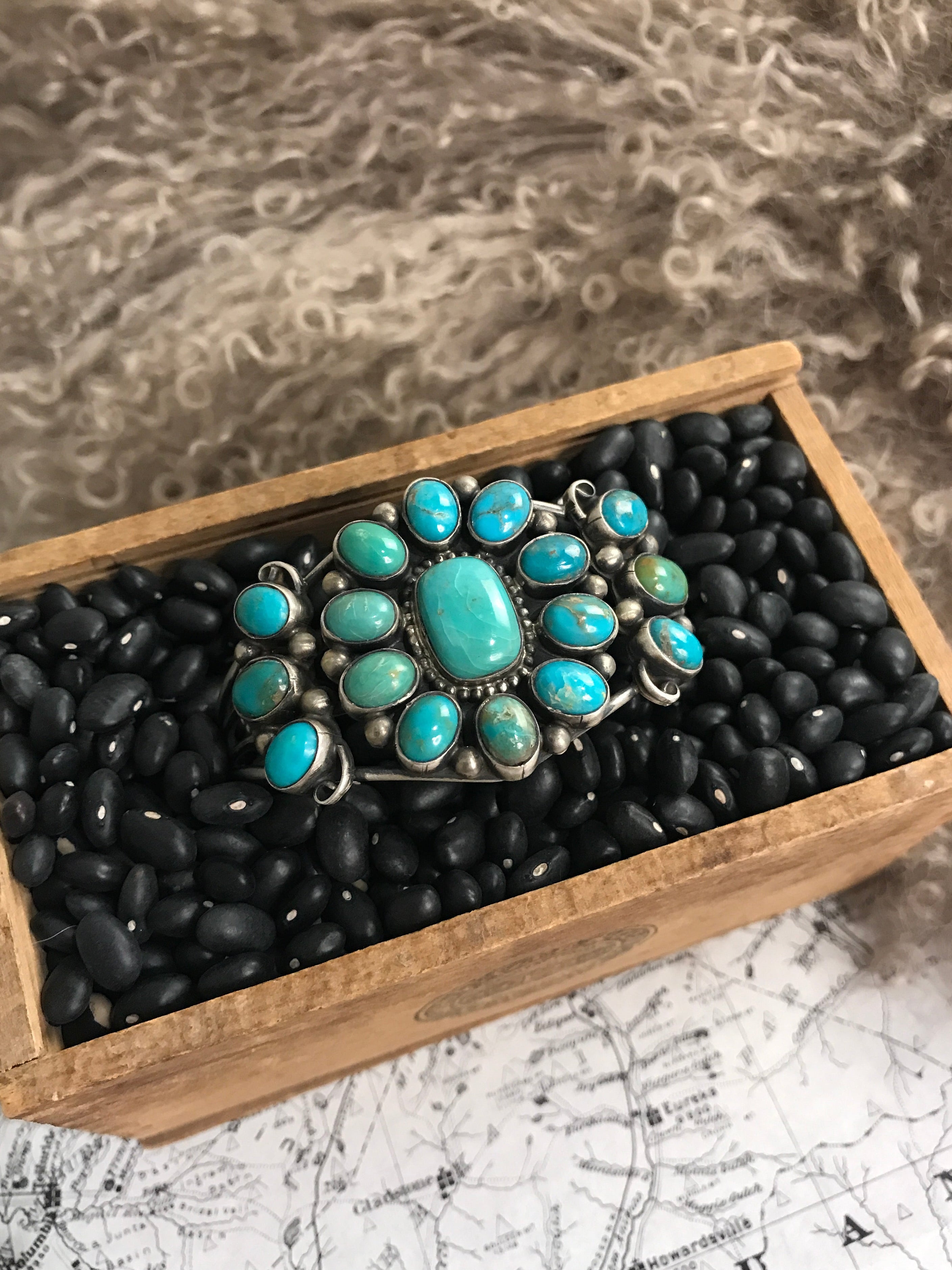 The Wacey Turquoise Cuff-Bracelets & Cuffs-Calli Co., Turquoise and Silver Jewelry, Native American Handmade, Zuni Tribe, Navajo Tribe, Brock Texas