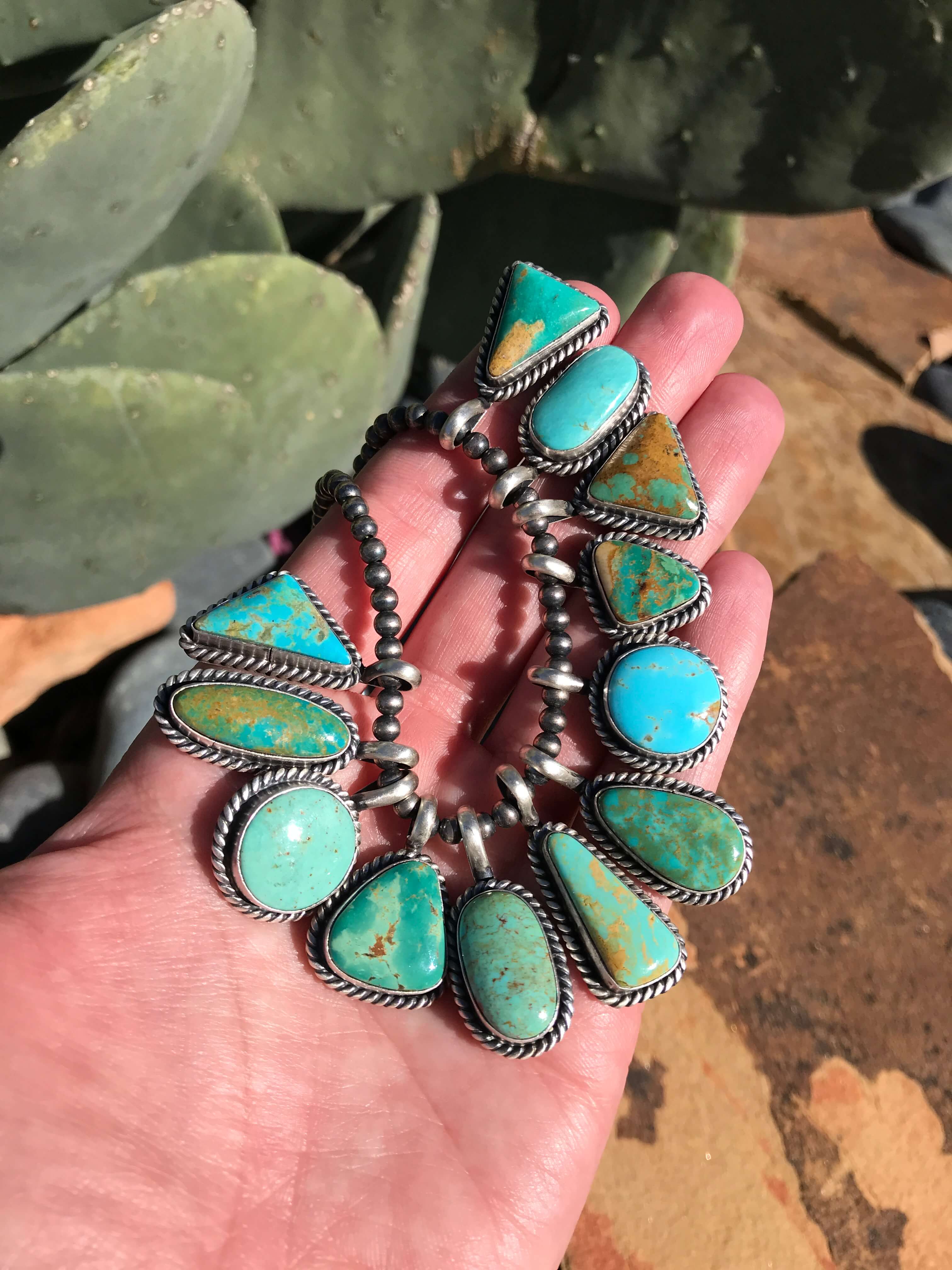 The Yale Turquoise Pendant-Pendants-Calli Co., Turquoise and Silver Jewelry, Native American Handmade, Zuni Tribe, Navajo Tribe, Brock Texas