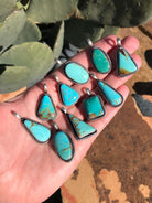 The Burnett Turquoise Pendant-Pendants-Calli Co., Turquoise and Silver Jewelry, Native American Handmade, Zuni Tribe, Navajo Tribe, Brock Texas