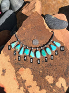 The Burnett Turquoise Pendant-Pendants-Calli Co., Turquoise and Silver Jewelry, Native American Handmade, Zuni Tribe, Navajo Tribe, Brock Texas