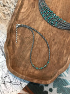 The Harlow Necklace in Green Turquoise-Necklaces-Calli Co., Turquoise and Silver Jewelry, Native American Handmade, Zuni Tribe, Navajo Tribe, Brock Texas