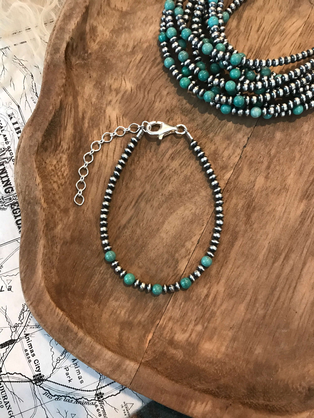The Harlow Bracelet in Green Turquoise-Bracelets & Cuffs-Calli Co., Turquoise and Silver Jewelry, Native American Handmade, Zuni Tribe, Navajo Tribe, Brock Texas