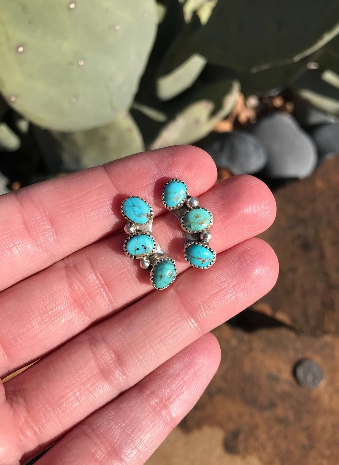 The Willow Creek Earrings, 6-Earrings-Calli Co., Turquoise and Silver Jewelry, Native American Handmade, Zuni Tribe, Navajo Tribe, Brock Texas