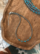 The Harlow Necklace in Blue Turquoise-Necklaces-Calli Co., Turquoise and Silver Jewelry, Native American Handmade, Zuni Tribe, Navajo Tribe, Brock Texas