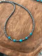 The Harlow Necklace in Blue Turquoise-Necklaces-Calli Co., Turquoise and Silver Jewelry, Native American Handmade, Zuni Tribe, Navajo Tribe, Brock Texas