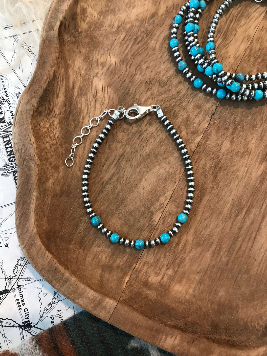 The Harlow Bracelet in Blue Turquoise-Bracelets & Cuffs-Calli Co., Turquoise and Silver Jewelry, Native American Handmade, Zuni Tribe, Navajo Tribe, Brock Texas