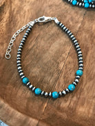 The Harlow Bracelet in Blue Turquoise-Bracelets & Cuffs-Calli Co., Turquoise and Silver Jewelry, Native American Handmade, Zuni Tribe, Navajo Tribe, Brock Texas