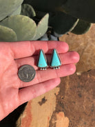 The Turquoise Studs, 19-Earrings-Calli Co., Turquoise and Silver Jewelry, Native American Handmade, Zuni Tribe, Navajo Tribe, Brock Texas