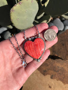 The Grande Heart Necklace, 4-Necklaces-Calli Co., Turquoise and Silver Jewelry, Native American Handmade, Zuni Tribe, Navajo Tribe, Brock Texas