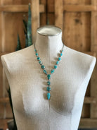 The Drummond Lariat Necklace-Necklaces-Calli Co., Turquoise and Silver Jewelry, Native American Handmade, Zuni Tribe, Navajo Tribe, Brock Texas