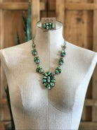 The Lorenzo Turquoise Statement Necklace Set-Necklaces-Calli Co., Turquoise and Silver Jewelry, Native American Handmade, Zuni Tribe, Navajo Tribe, Brock Texas