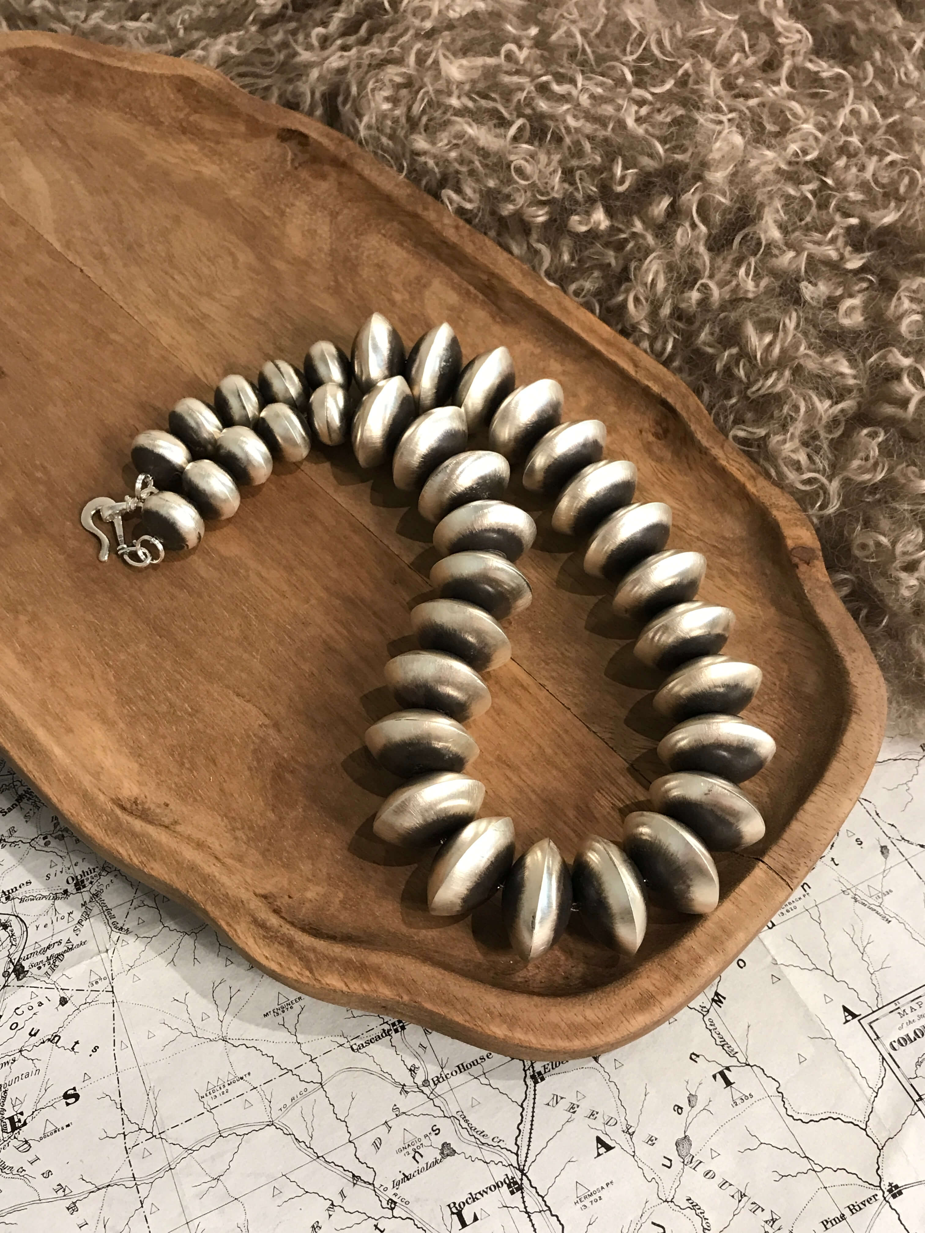 The Deep Valley Necklace, 21"-Necklaces-Calli Co., Turquoise and Silver Jewelry, Native American Handmade, Zuni Tribe, Navajo Tribe, Brock Texas