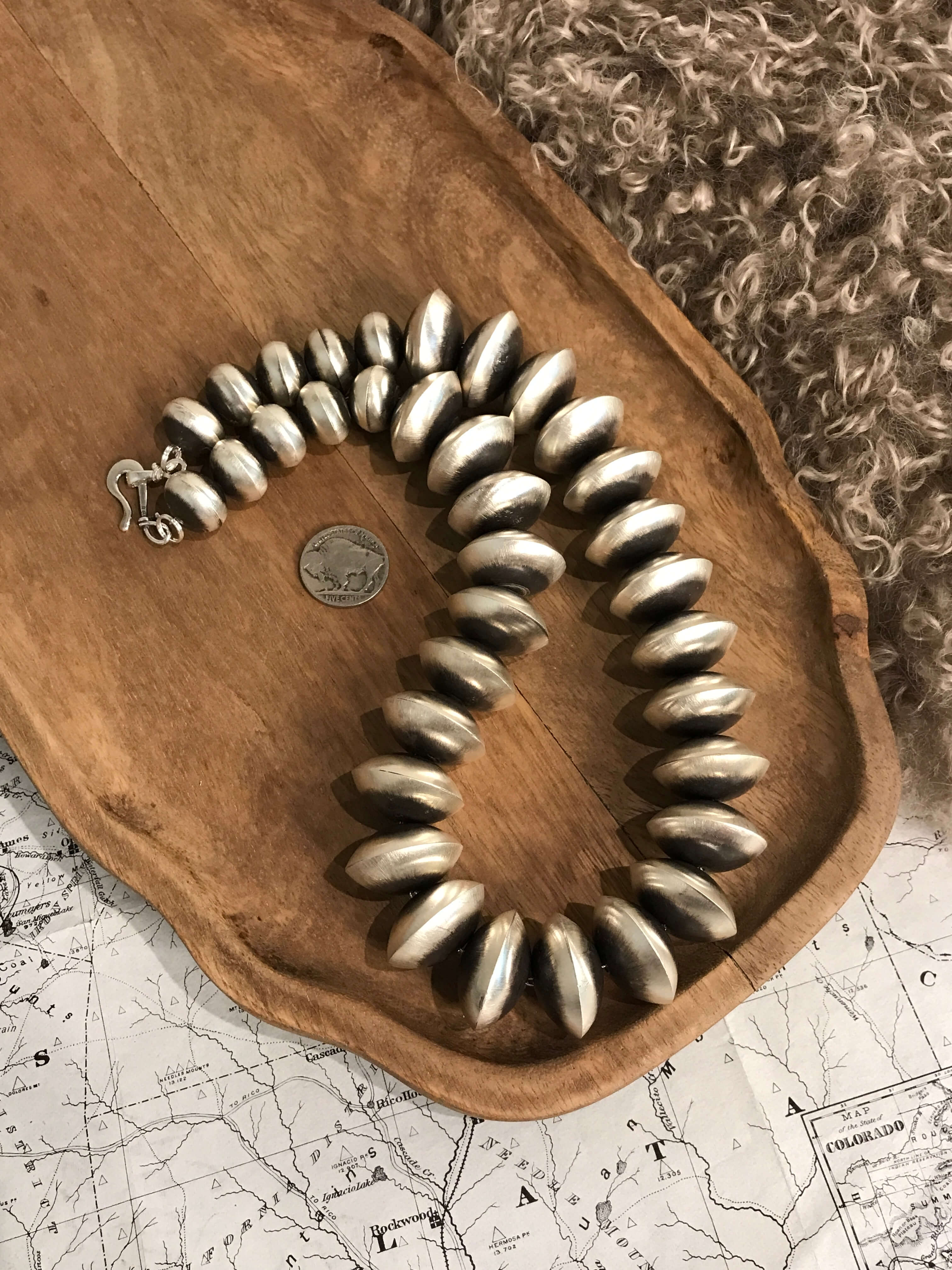 The Deep Valley Necklace, 21"-Necklaces-Calli Co., Turquoise and Silver Jewelry, Native American Handmade, Zuni Tribe, Navajo Tribe, Brock Texas