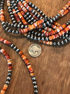 The Beebe Necklace in Orange Spiny-Necklaces-Calli Co., Turquoise and Silver Jewelry, Native American Handmade, Zuni Tribe, Navajo Tribe, Brock Texas