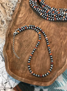 The Teigen Necklace in Orange Spiny, 21"-Necklaces-Calli Co., Turquoise and Silver Jewelry, Native American Handmade, Zuni Tribe, Navajo Tribe, Brock Texas