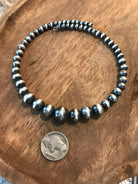 The Doheny Pearl Memory Wire Necklace-Necklaces-Calli Co., Turquoise and Silver Jewelry, Native American Handmade, Zuni Tribe, Navajo Tribe, Brock Texas